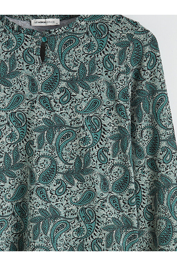 طاقم الرقبة منقوشة بلوزة - 5