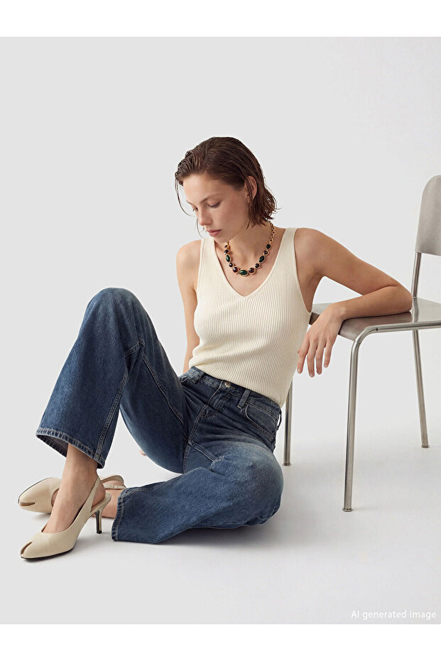 Wideleg Women's Jean Pants (S6)
