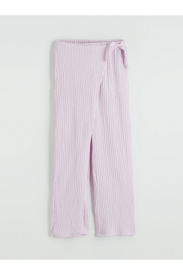 Vizyon New Season Girls' Trousers with Elastic Waist and Tie Detail