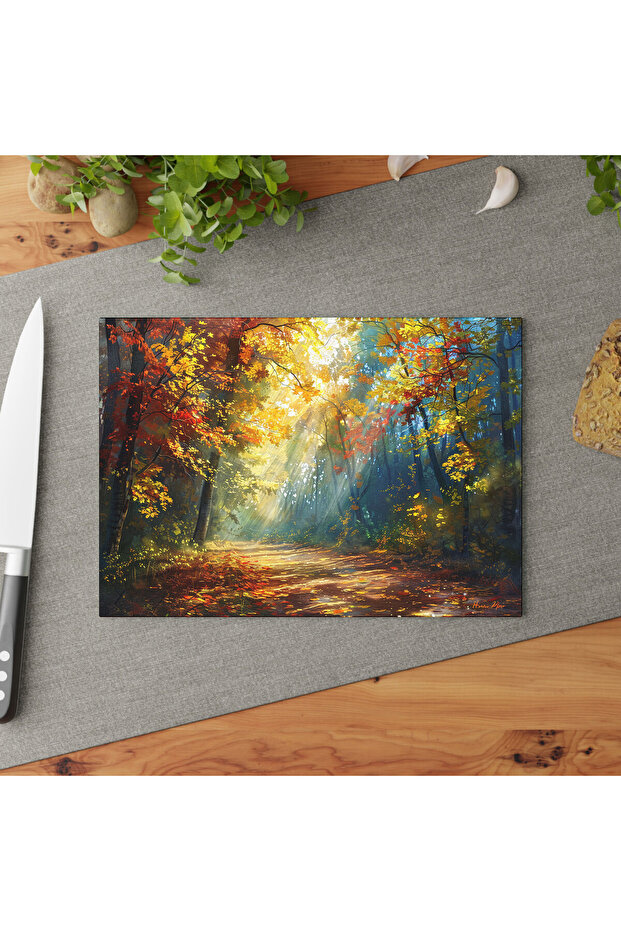 Glass Cutting Board with Vibrant Design, Stylish and Non-Slip Surface, Easy to Clean