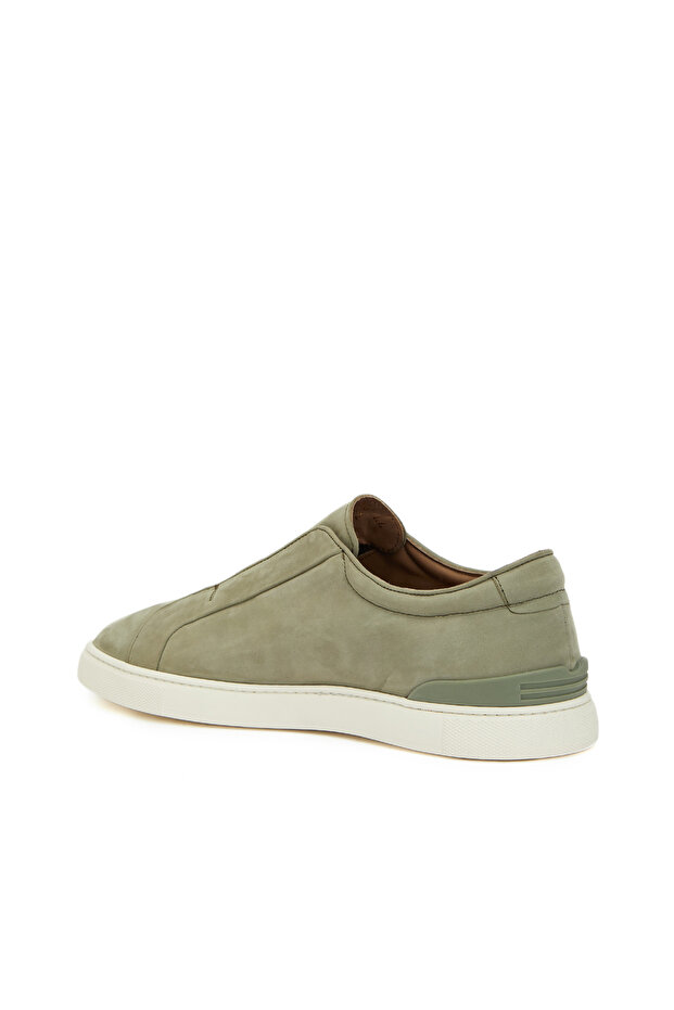 Açık Haki Erkek Deri Sneaker - 3