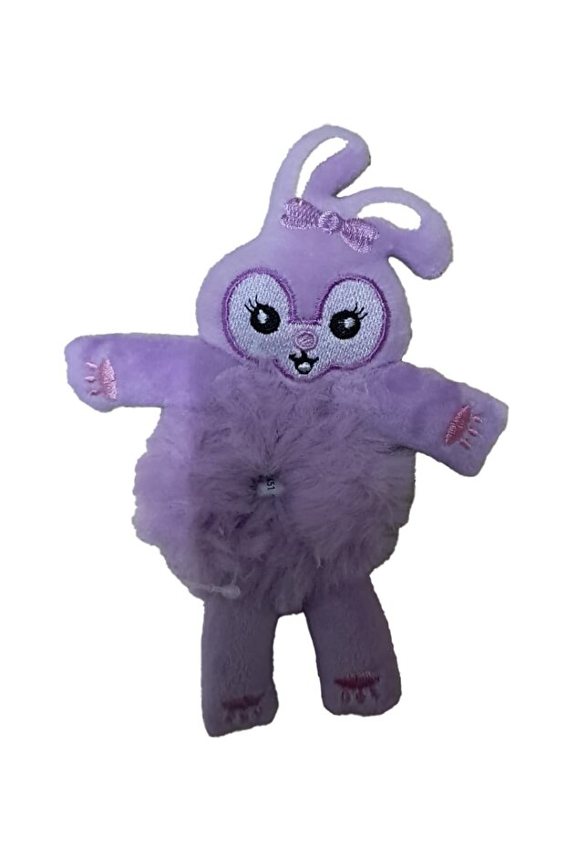 Plush Hair Tie with Rabbit Figure (Purple) – Cute and Soft Design