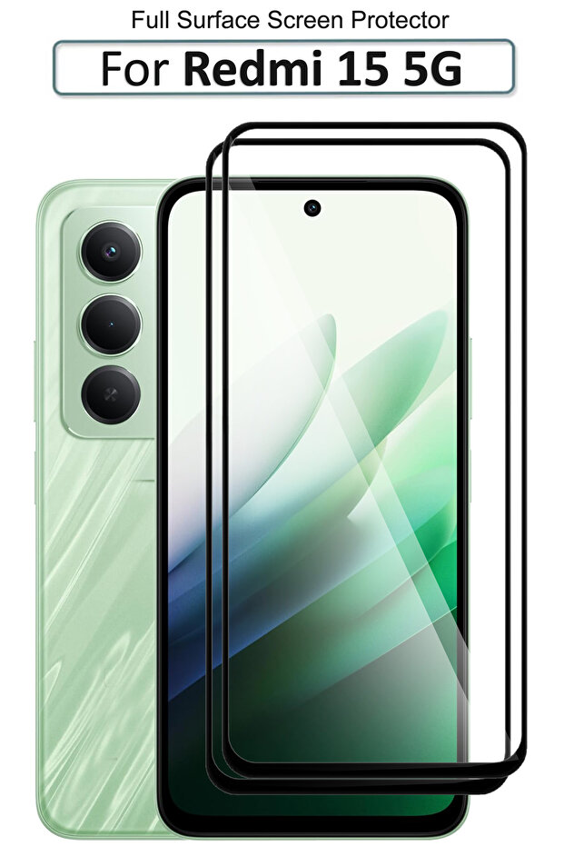 عبوة من قطعتين من واقي الشاشة الزجاجي الممتاز لهاتف Redmi 15 5G