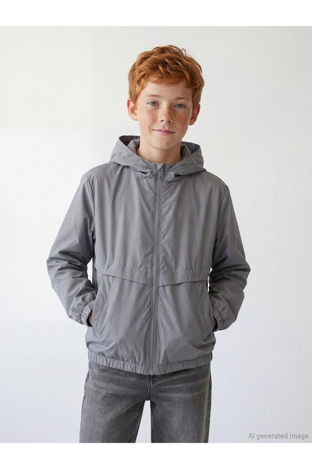 Lcw Kids Gray Water Repellent Boy's Coat