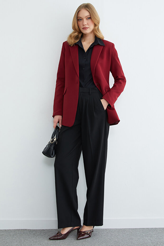 Basic Tek Düğmeli Blazer Ceket - 2