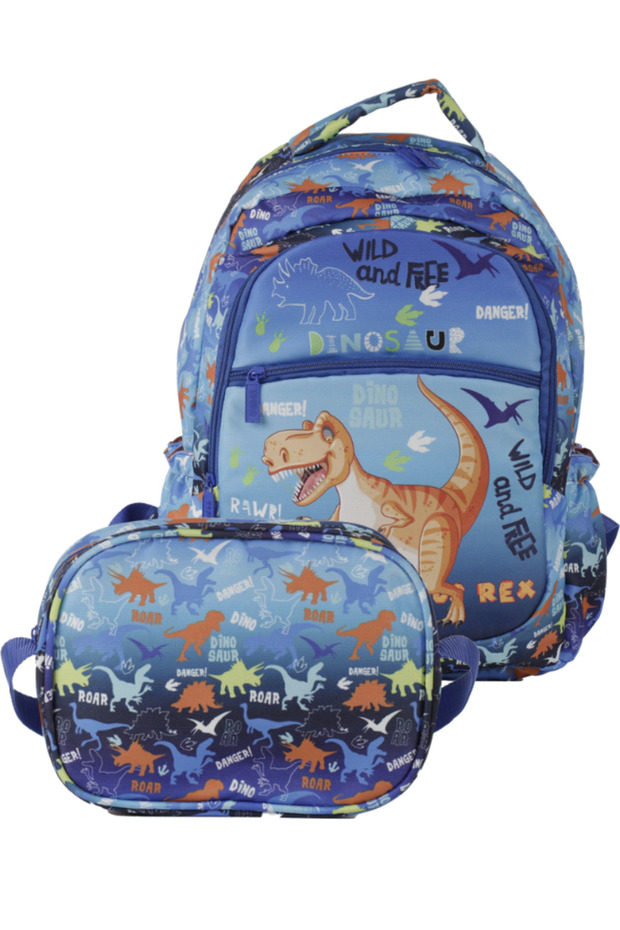 Dinosaur School Bag Çnt 5110/03 School Bag and Lunch Set