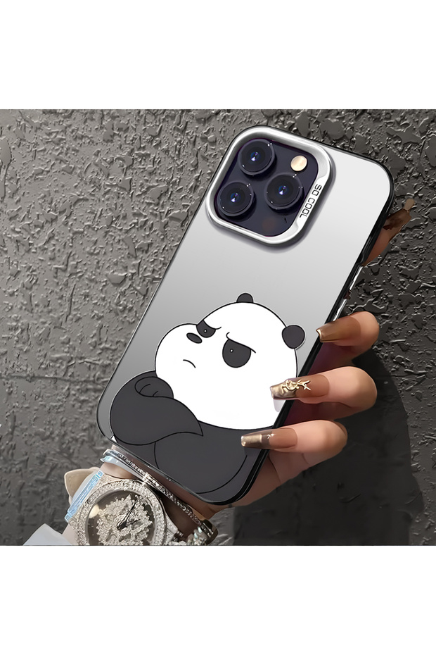 Realme C15 Compatible Plain Panda Patterned, High Quality, Drop Resistant Case - 4