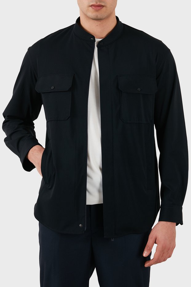 Regular Fit Classic Collar Hidden Zipper Shirt Men's Shirt Em005427 Af23435 Ub118