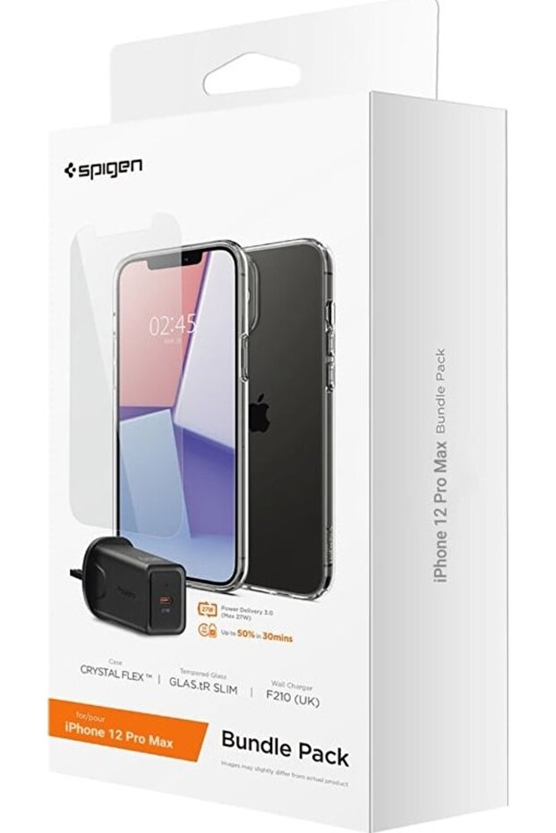 Bundle Wall Charger + Clear Case + Screen Protector For Apple iPhone 12 Pro Max