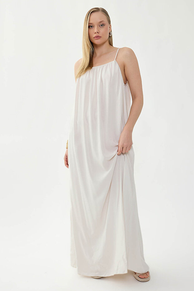 Long Dress with String Straps - 4