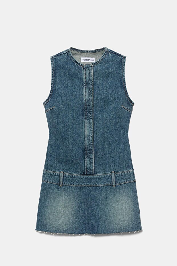 Kısa denim elbise - 5