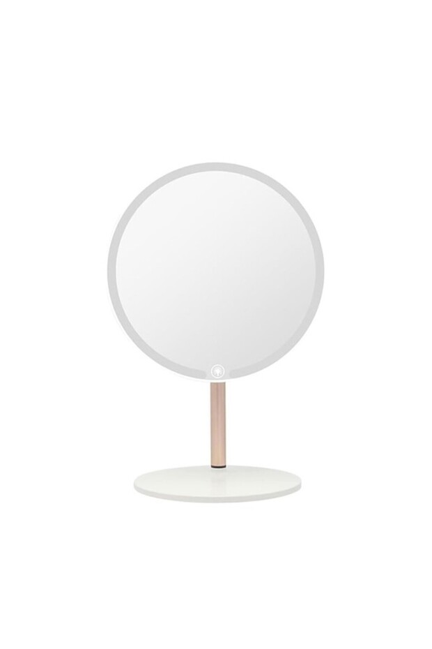 مرآة مكياج بإضاءة LED، مرآة زينة بشاشة عرض عالية الدقة مزدوجة الجوانب، تصميم مكتبي