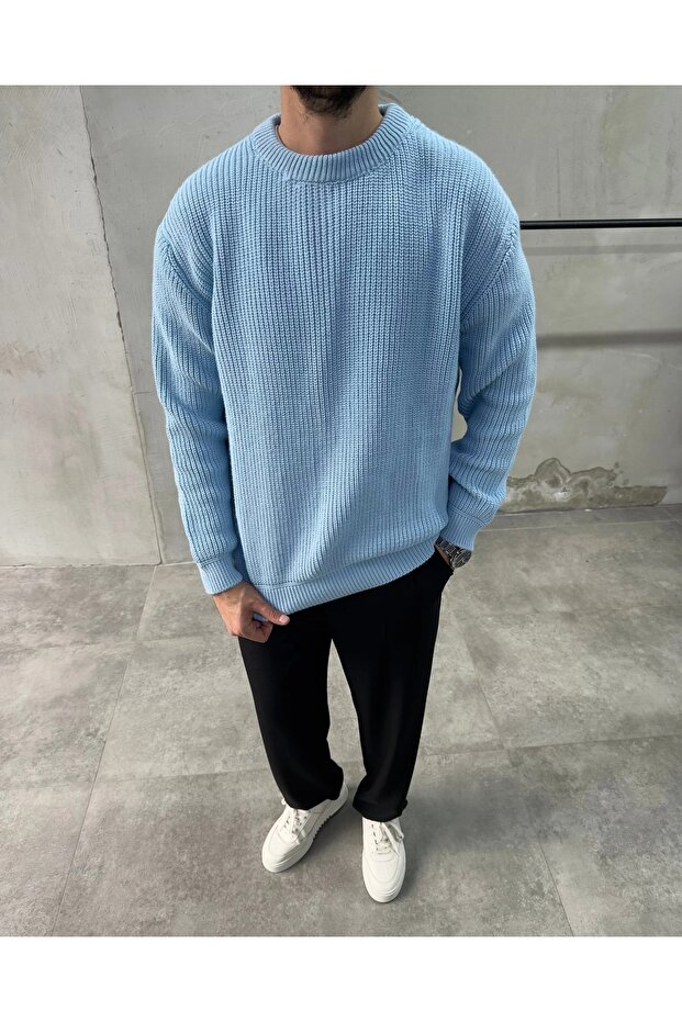 Men's Crew Neck Oversize Knitwear Sweater