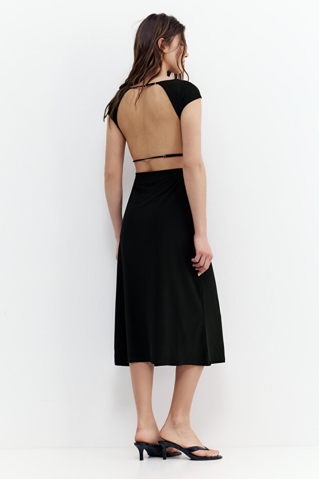 Midi elbise, tek parça kol - 2