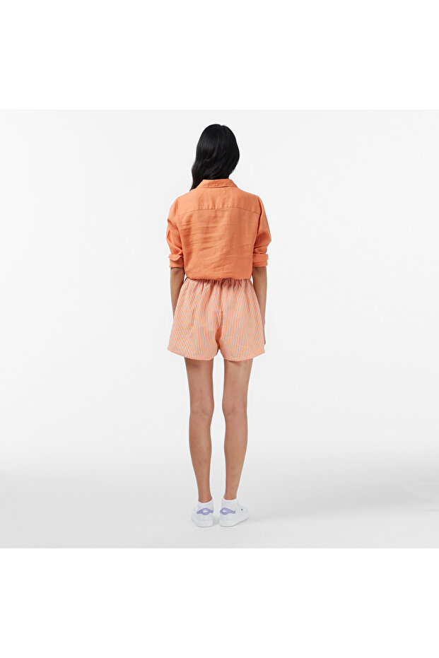 Kadın Oversize Fit Turuncu Şort - 3