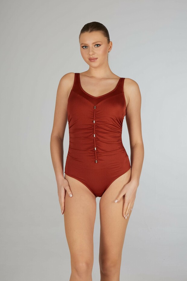 Women's Red Concept One-Piece Swimsuit with Accessories