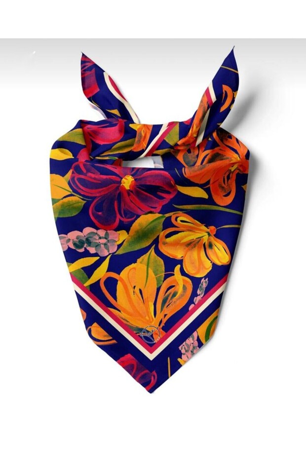 55X55 Elegant Flower Bandana/ Scarf