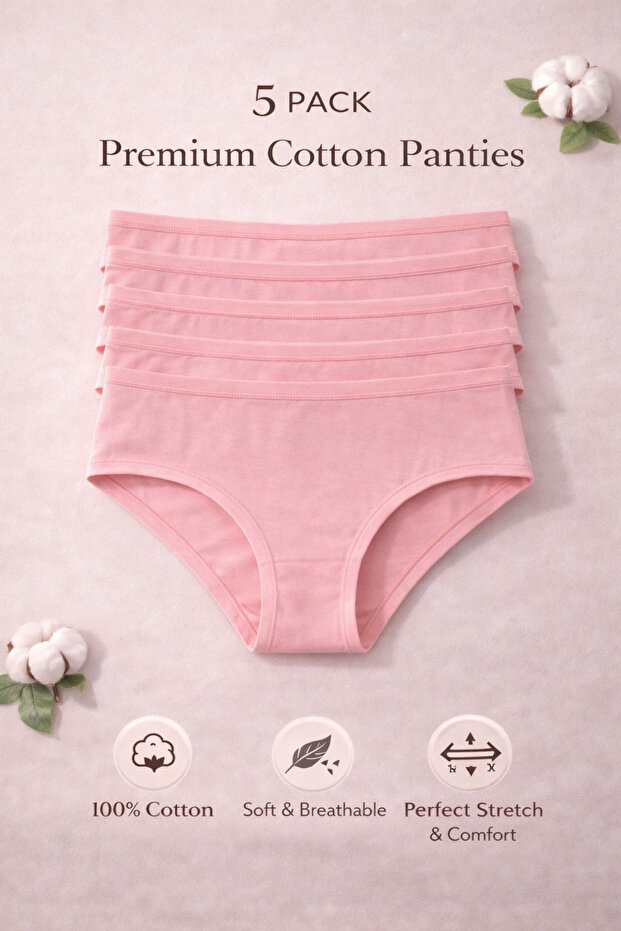 Women's Hipster Basic Slip Panties, Breathable Cotton , All-Day Comfort E Stretchy , Pack of 5