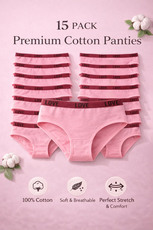 Women's Hipster Basic Slip Panties, Non-Sweating Cotton , Healthy Choice, Pack of 15