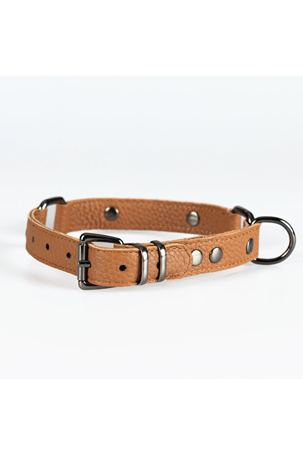 Dog Collar Tan - 100% Leather - Size 3