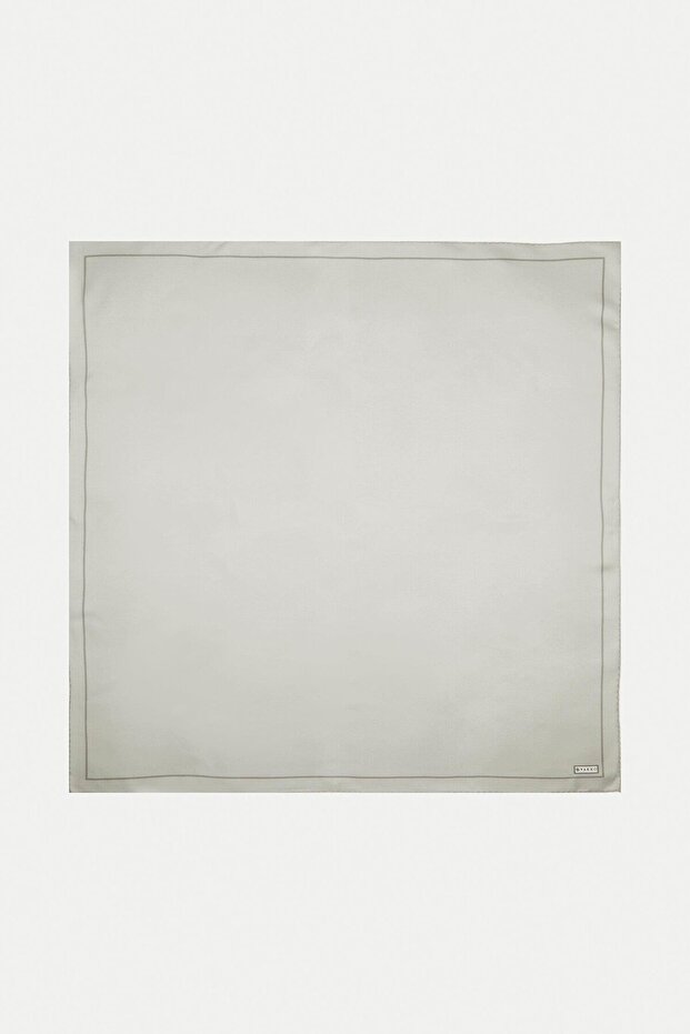 Plain Twill Silk Scarf - Light Stone - 1