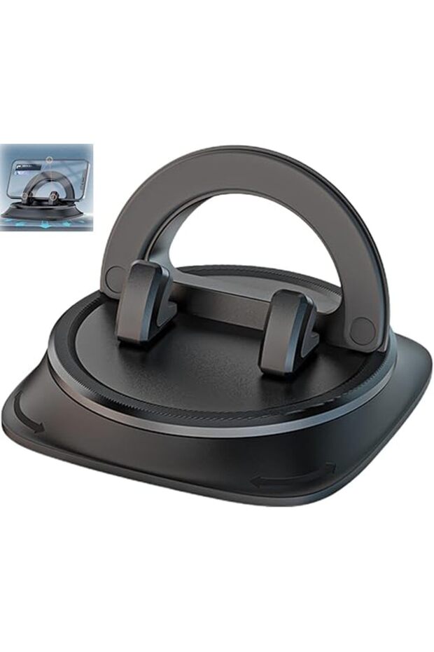 Car Phone Mount Dashboard 360° Rotatable Non-Slip Silicone Stand Compatible with Cell Phones