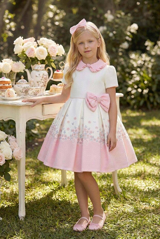 Girl's Evening Dress 3-7 Years Old Powder