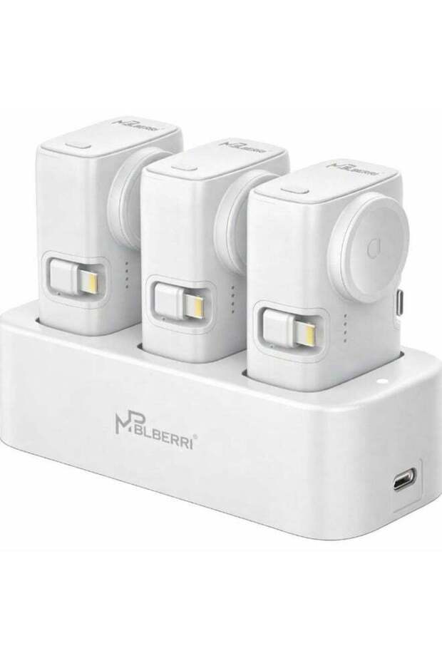 3-in-1 15000mAh Portable Dual-Port Power Bank with Wireless Apple Watch Charging Dock