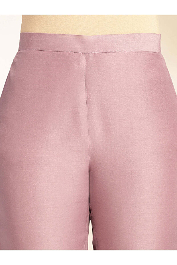 Lavender Chinnon Solid Kurta & Pant Set - 7