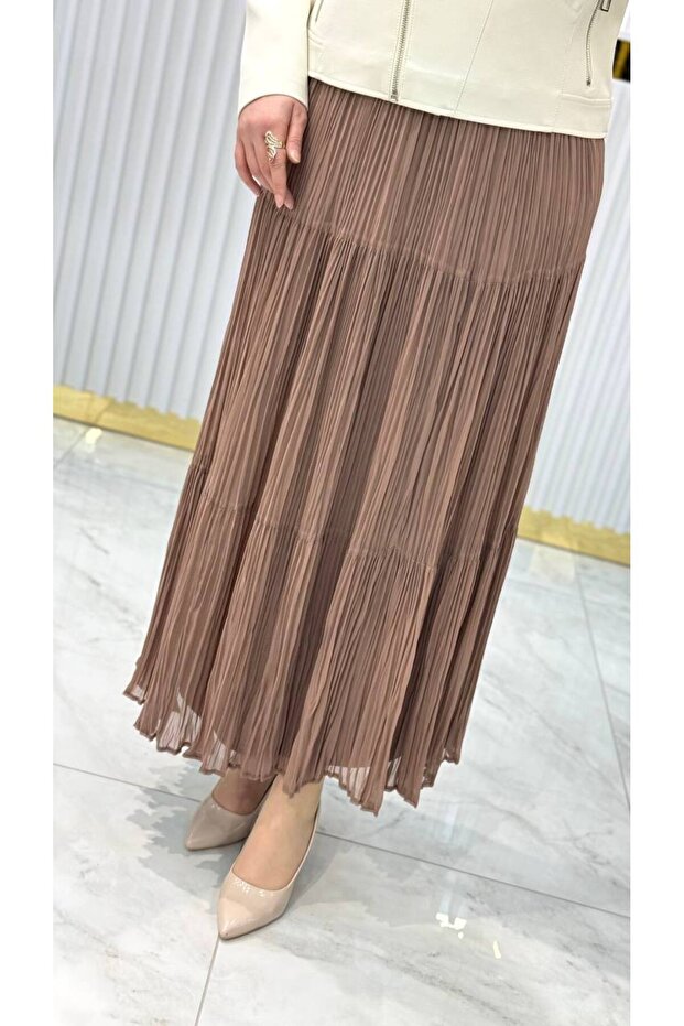 Şifon Piliseli Etek - 2