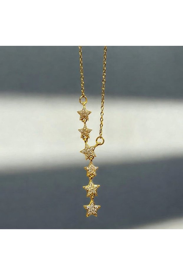 Star Path Necklace Gold Color Gift for Lover