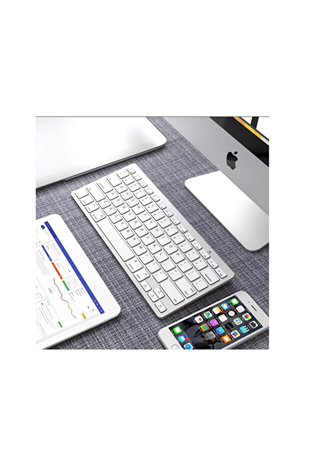 Mini keyboard, Bluetooth 3.0, compatible with Windows, iOS, Android, white - 6