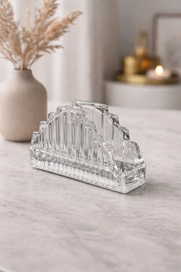 Crystal Special Glass Luxury Napkin Holder Organizer