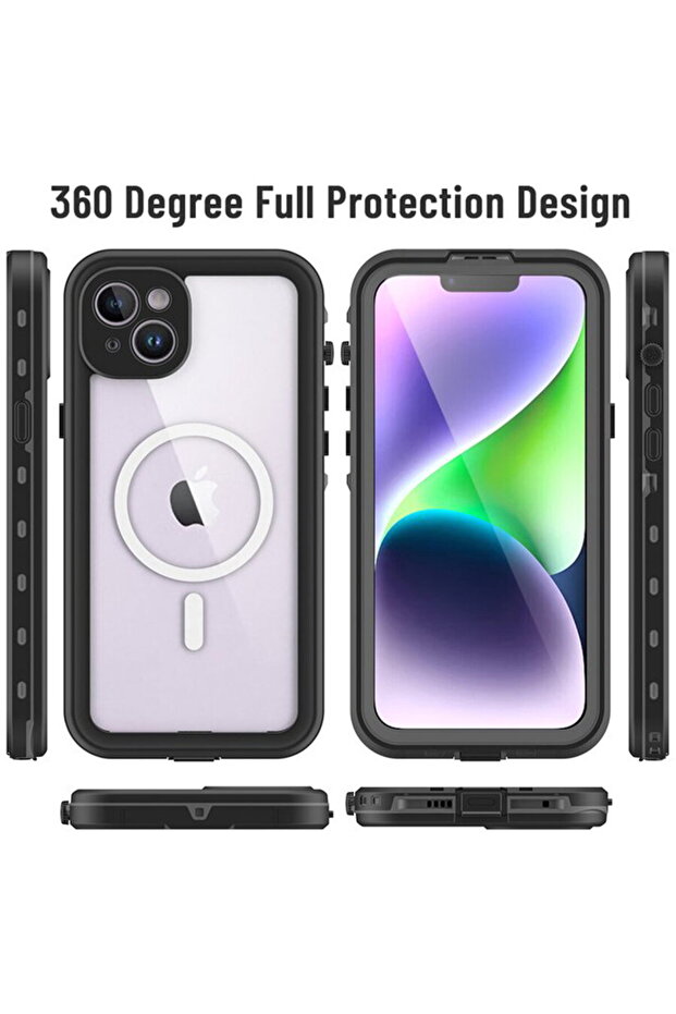 iPhone 14 Case - Waterproof IP68 Case - Black - 2