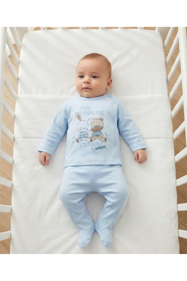 100% Cotton Bear Brothers Printed Newborn Booties Set (0-3 Months)
