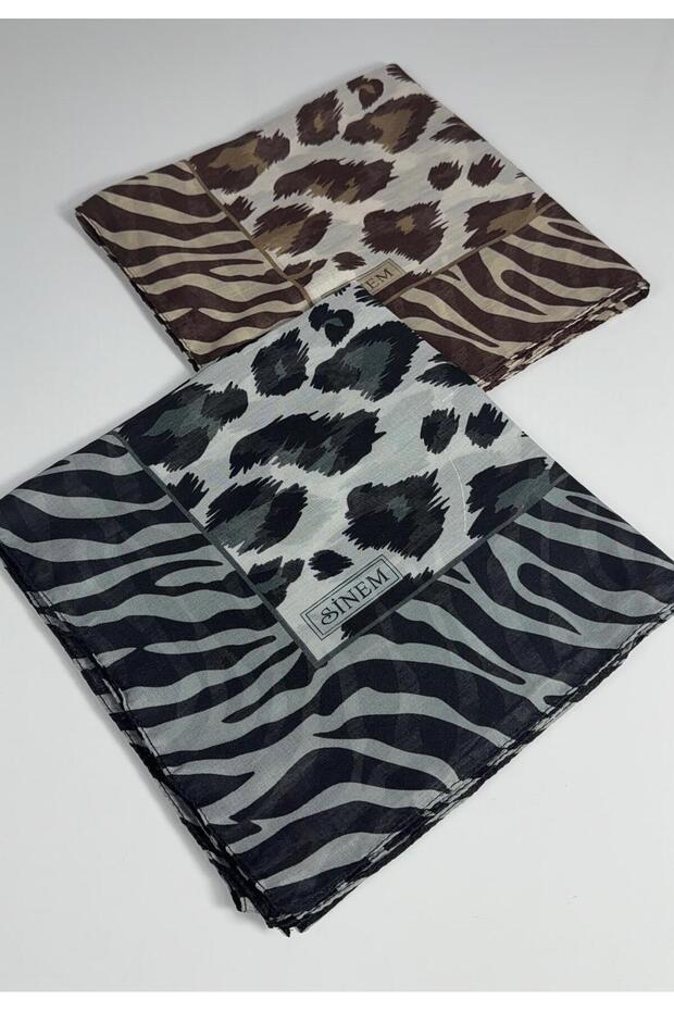 Eșarfă cu model leopard India, pachet de 2 -6294-02