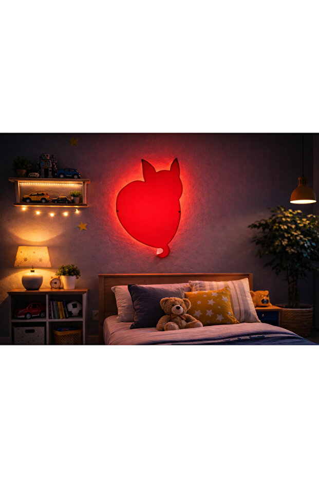 مصباح حائط LED على شكل قطة 27x17x5