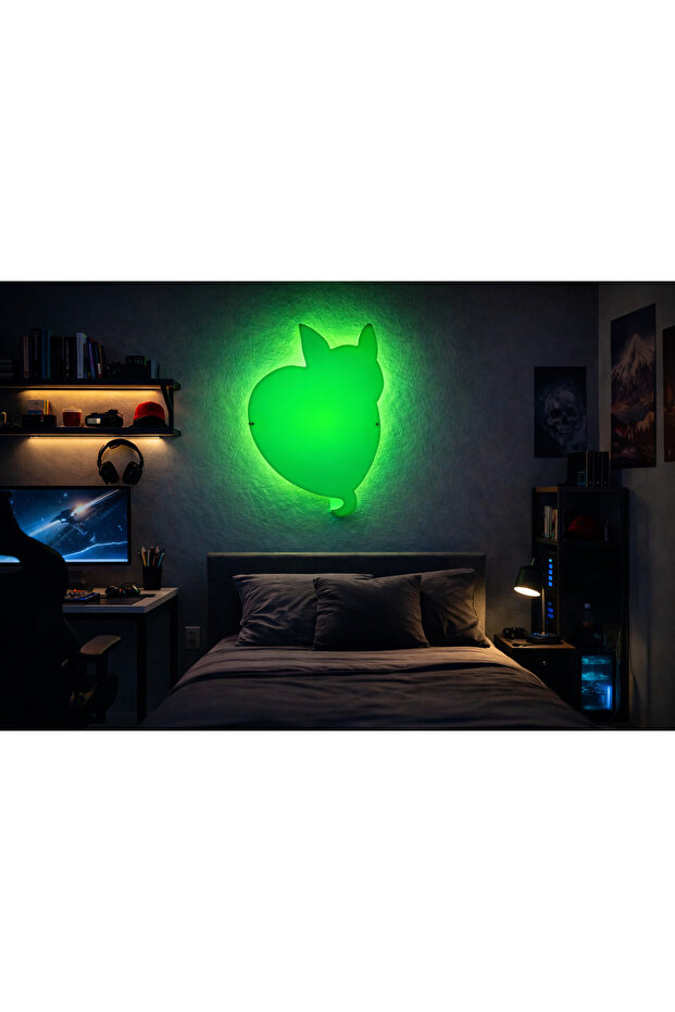 مصباح حائط LED على شكل قطة 27x17x5