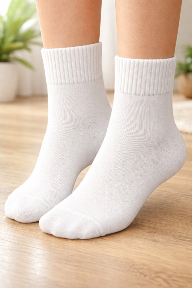 Basic Beyaz 3lü Çorap - 3