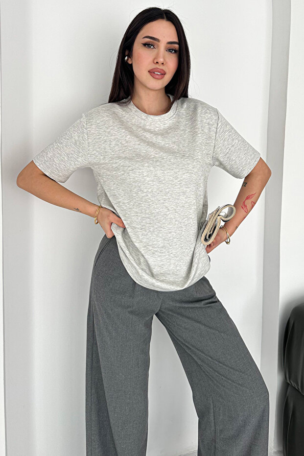 Tricou cu mânecă scurtă basic – Alb Esențial - 3