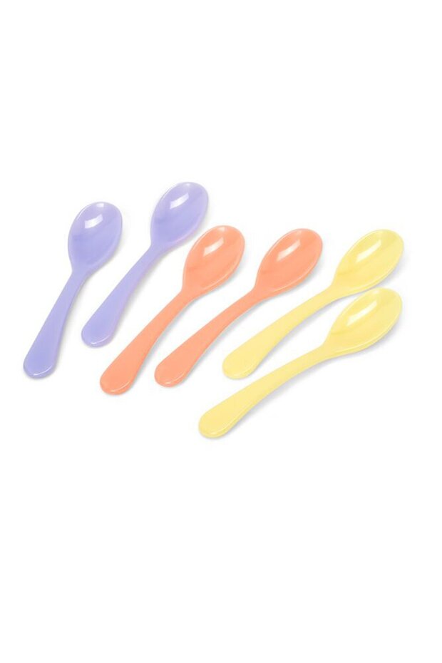 6 ملاعق بيض بلاستيكية، متعددة الألوان - 2