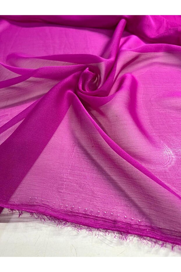 Yoryo Chiffon Fabric | Wide Color Options | Flowy Drapey Janjanlı Chiffon Double Scarf, Head Covering