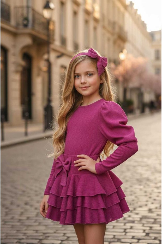 Girls' Shorts Lined Ruffled Skirt Stylish Blouse Buckle Gift Holiday Stylish Set One Size up