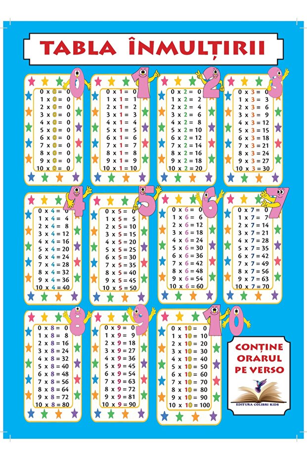 MULTIPLICATION TABLE/ SCHOOL TIMETABLE A4 - 1