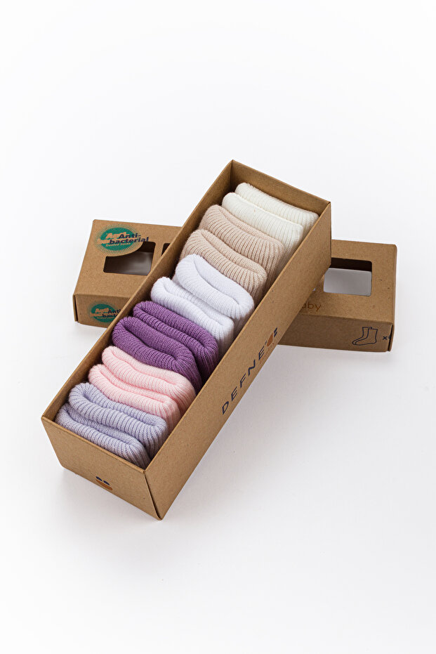 6 Pack Newborn Baby Cotton Socks 0/6 Months