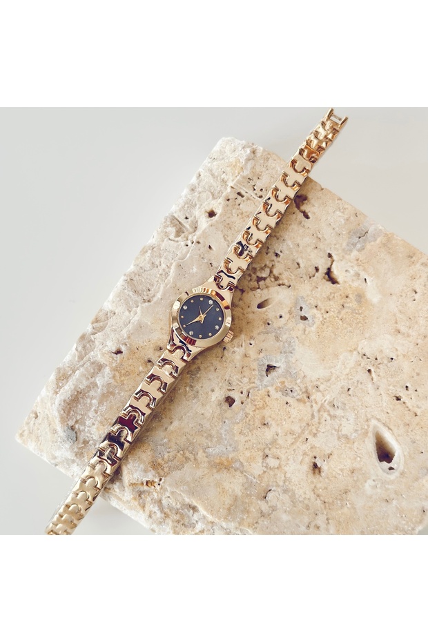 Tiny Gold Saat Navy Blue - 2