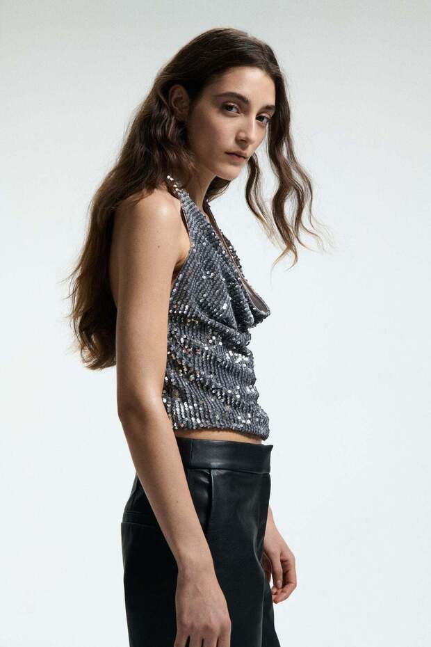 Sequined halterneck top - 4