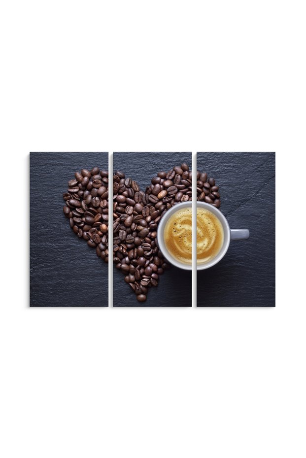 Tablou Canvas I Love Coffe | 3 Piese