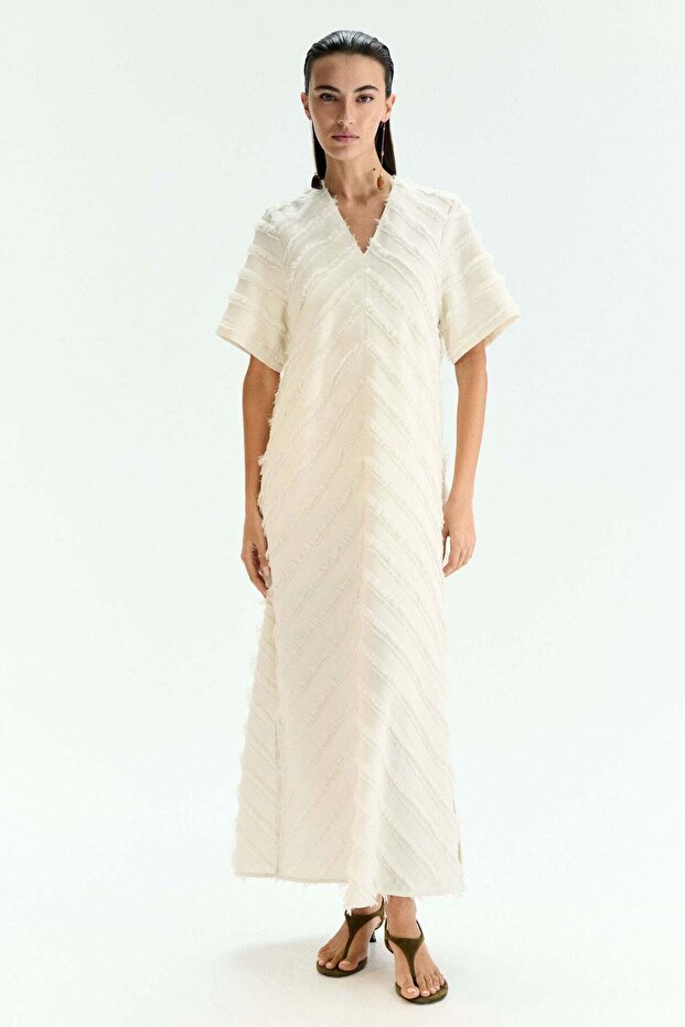 Fringe-trimmed dress