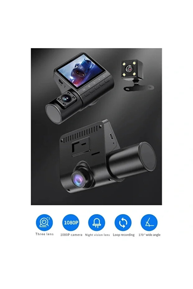كاميرا سيارة M80 ذات 3 عدسات - 5